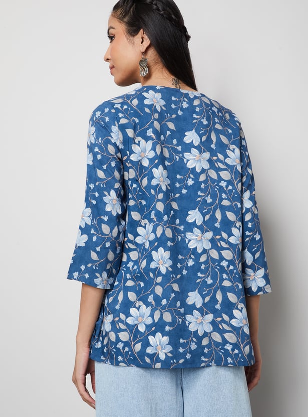 MELANGE Floral Print Straight Kurti