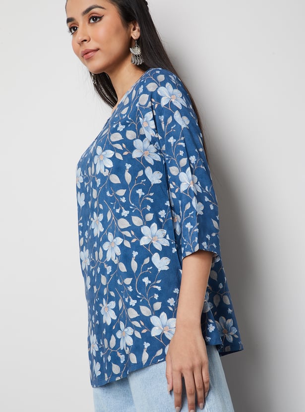 MELANGE Floral Print Straight Kurti