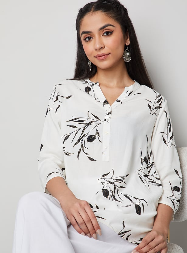 MELANGE Floral Print Straight Kurti