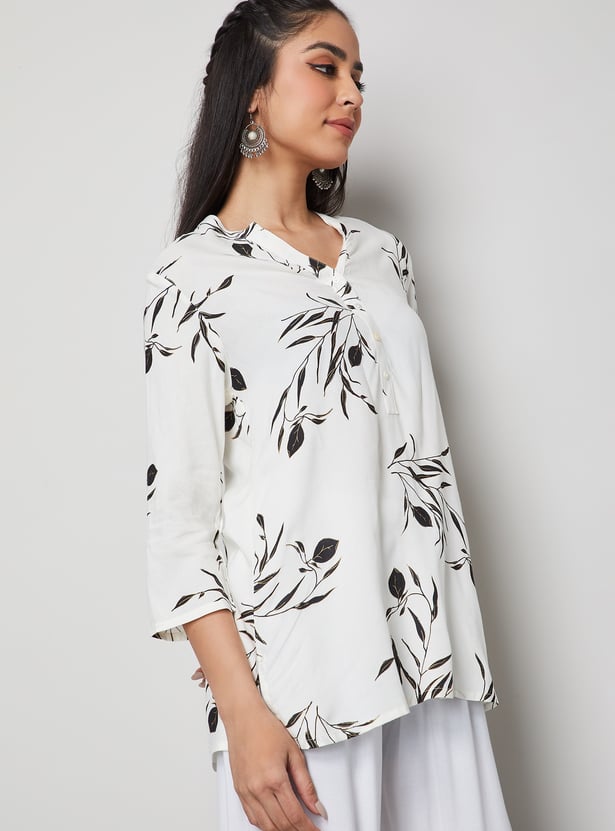 MELANGE Floral Print Straight Kurti