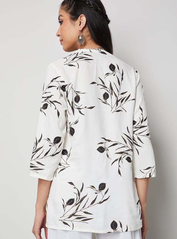 MELANGE Floral Print Straight Kurti