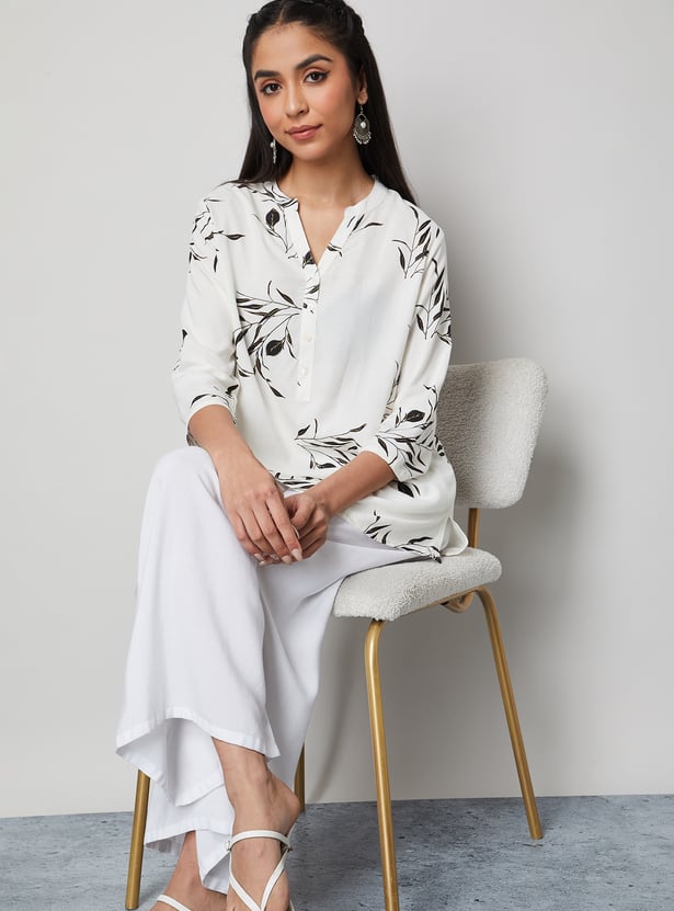 MELANGE Floral Print Straight Kurti