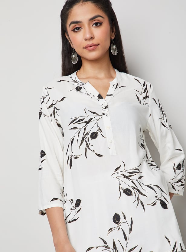 MELANGE Floral Print Straight Kurti