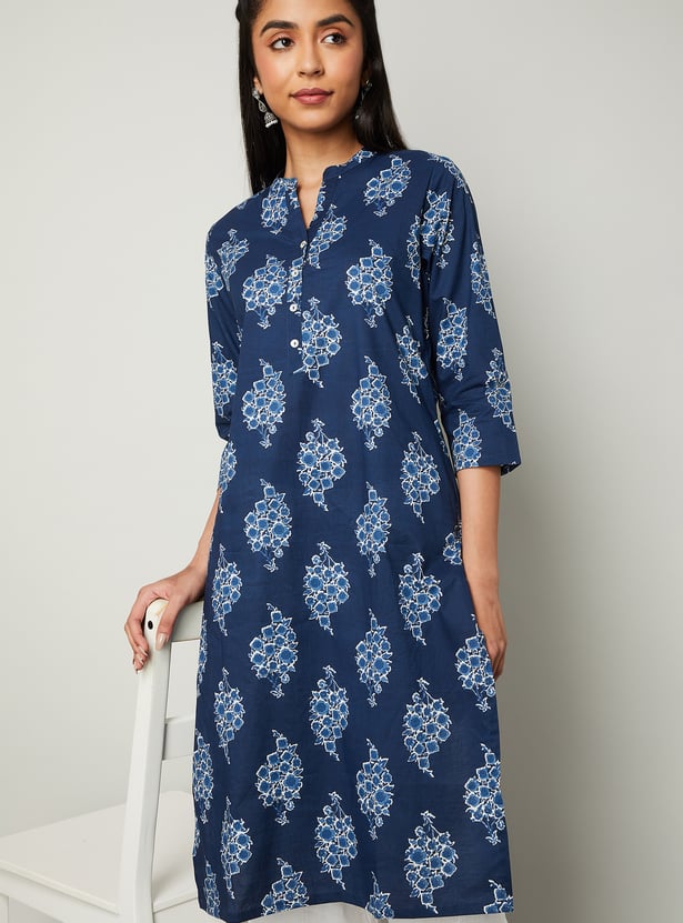 MELANGE Floral Print Straight Kurta