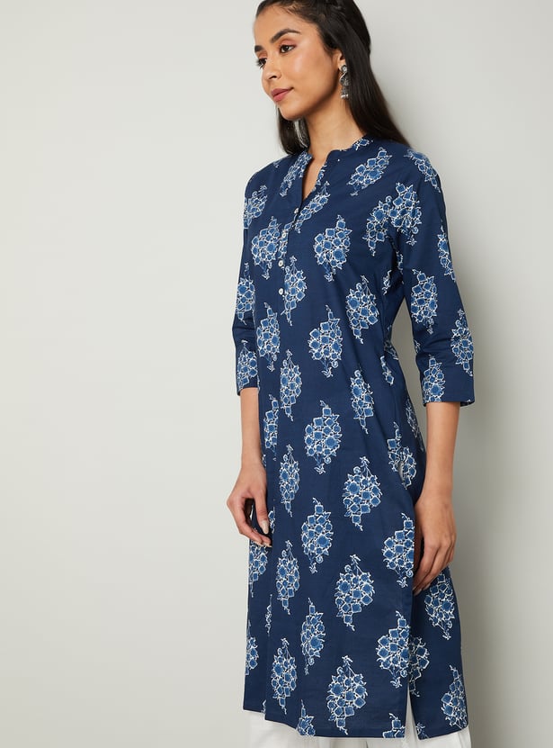 MELANGE Floral Print Straight Kurta