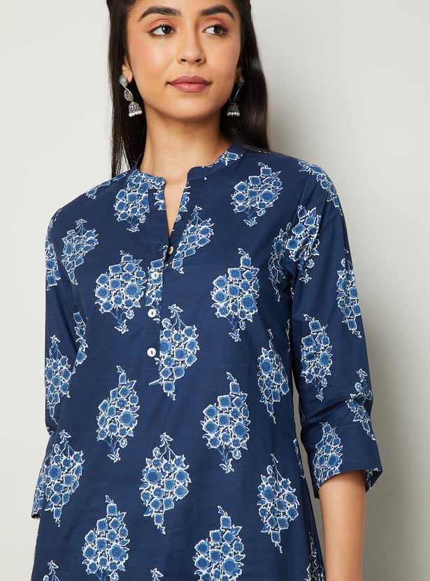 MELANGE Floral Print Straight Kurta