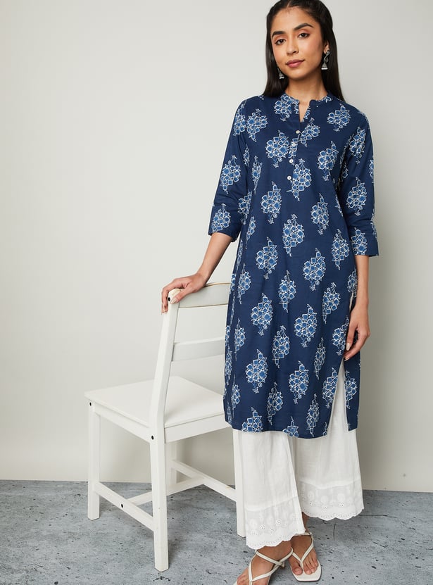MELANGE Floral Print Straight Kurta