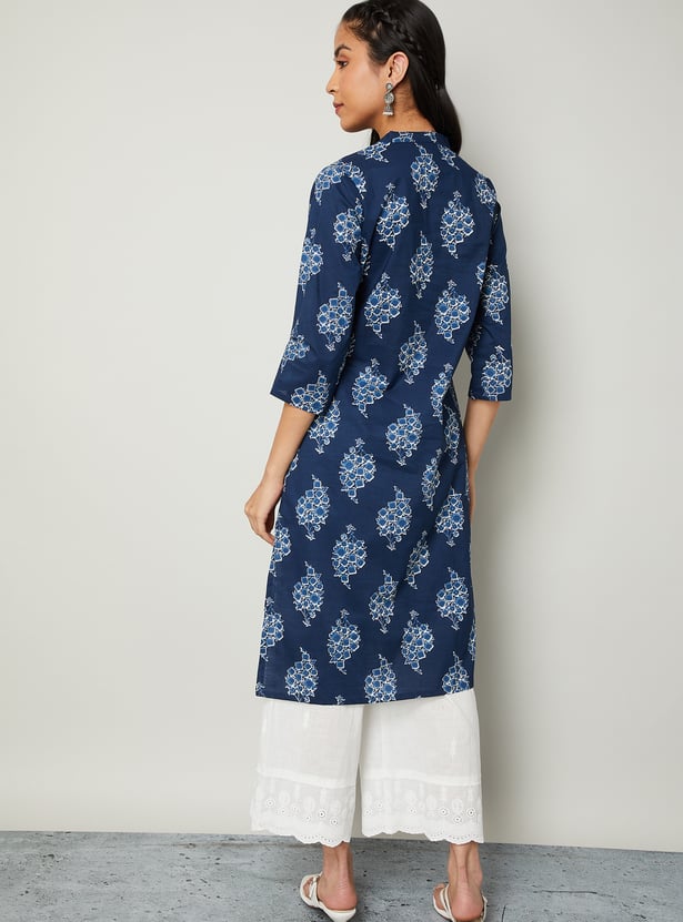 MELANGE Floral Print Straight Kurta