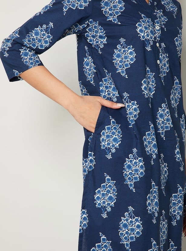 MELANGE Floral Print Straight Kurta