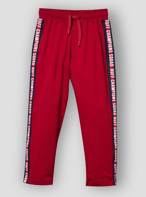 RUFF KIDS Boys Track Pants with Side Taping