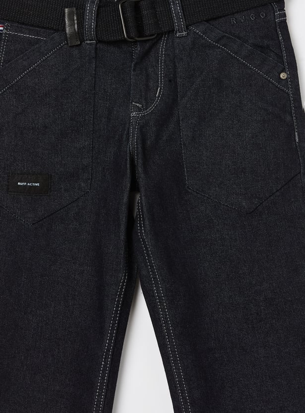RUFF KIDS Boys Darkwashed Straight Fit Jeans