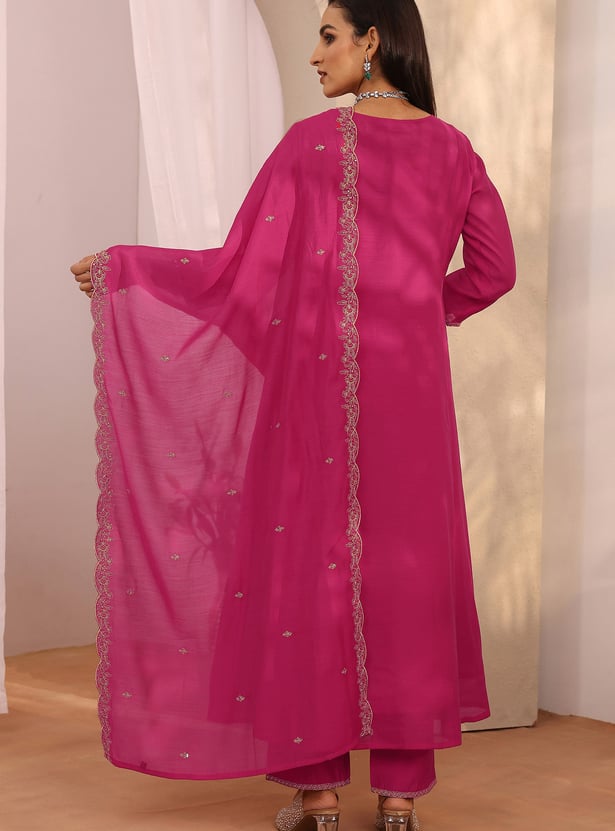 LIBAS Embroidered Straight Kurta Set