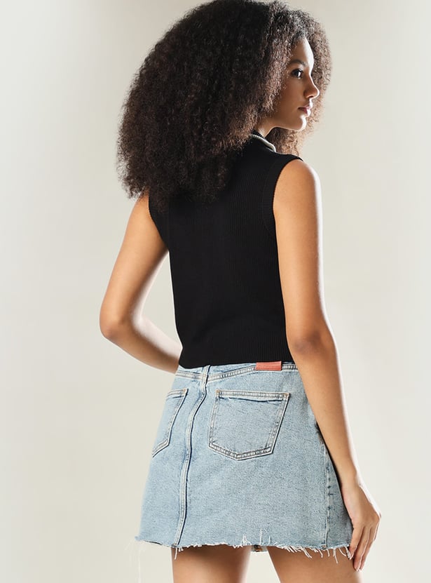 ONLY Ribbed Sleeveless Sweatshirt
