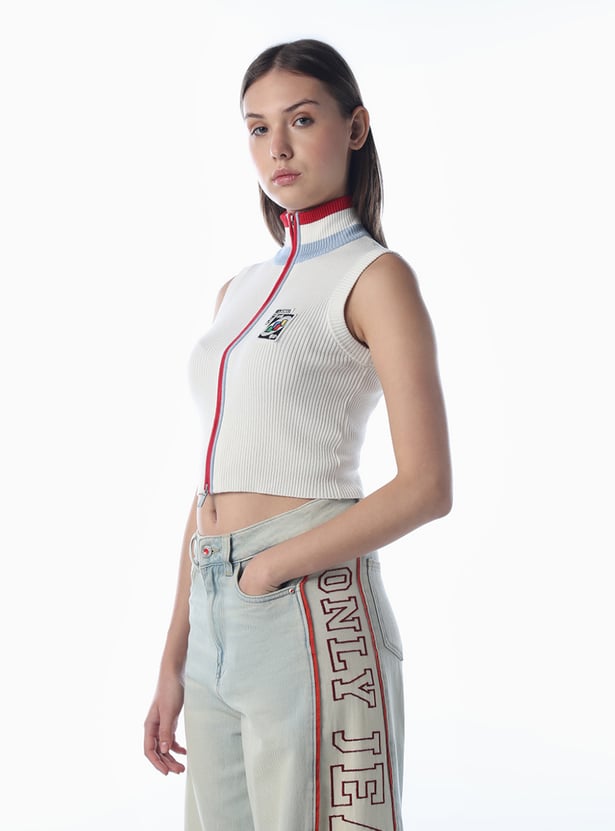 ONLY Ribbed Sleeveless Sweatshirt