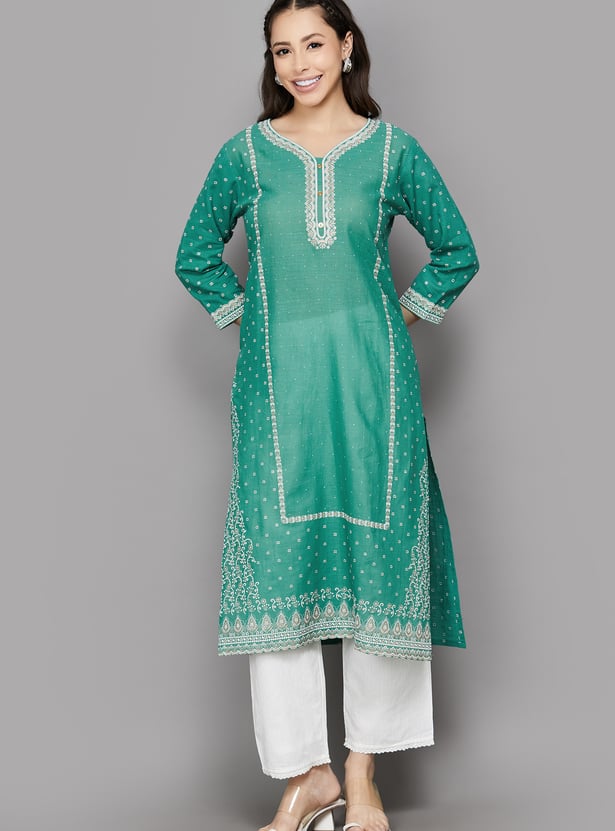 SPAN Printed Straight Kurta