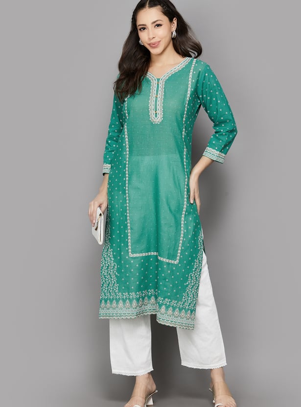 SPAN Printed Straight Kurta