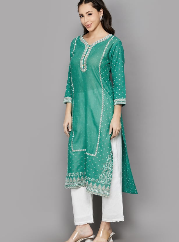 SPAN Printed Straight Kurta