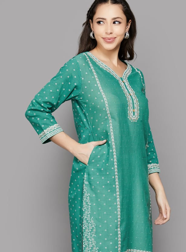 SPAN Printed Straight Kurta