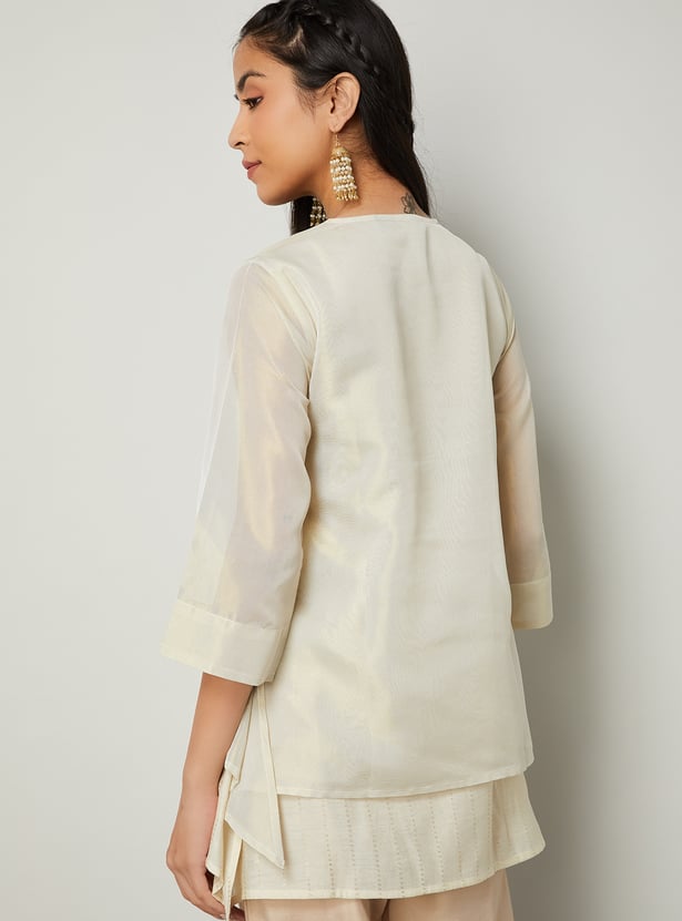 MELANGE Solid Layered Top