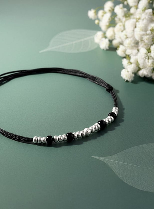 GIVA Classic Bead Sterling Silver Anklet