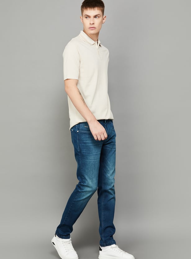RARE RABBIT Washed Slim Tapered Jeans