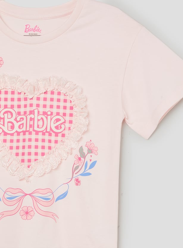 Kidsville Barbie Printed T-shirt