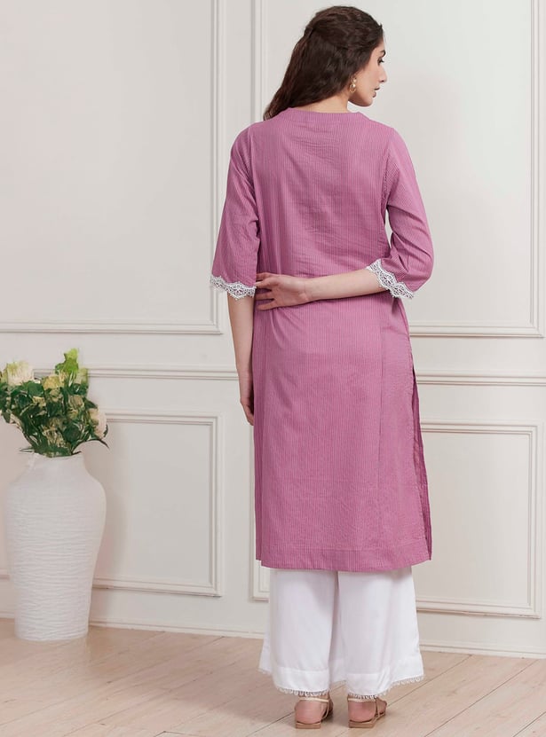 BIBA Lace Straight Kurta