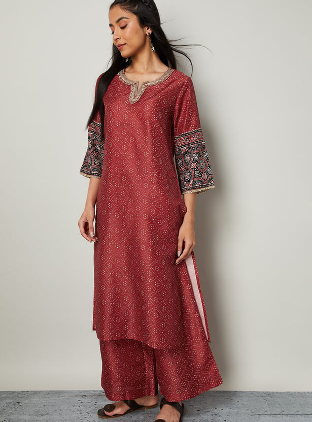 MELANGE Bandhani Straight Kurta Set