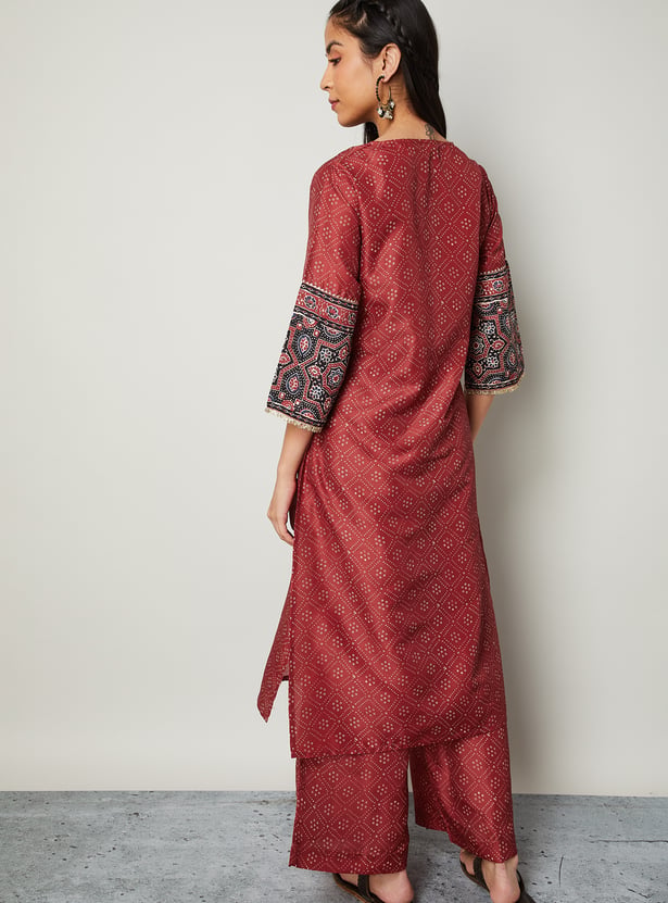 MELANGE Bandhani Straight Kurta Set