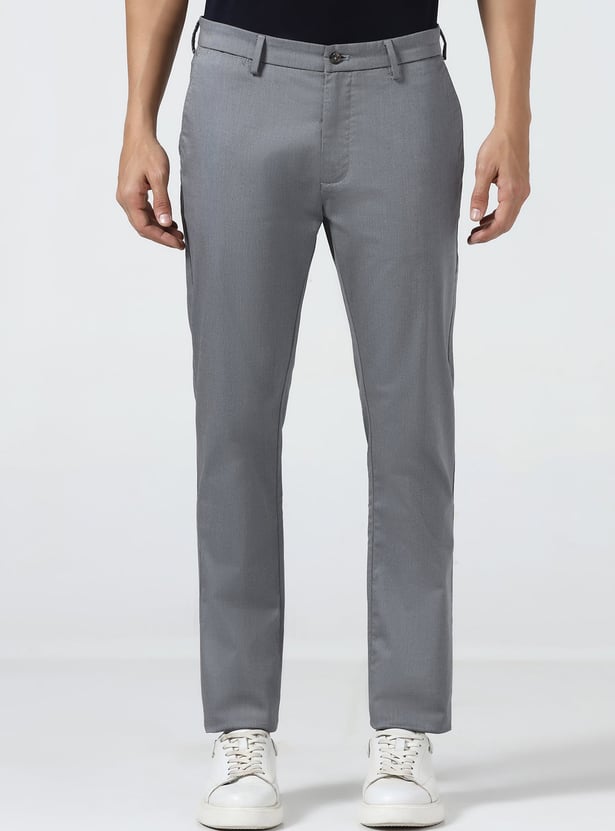 BLACKBERRYS CASUAL Solid Slim Straight Trousers