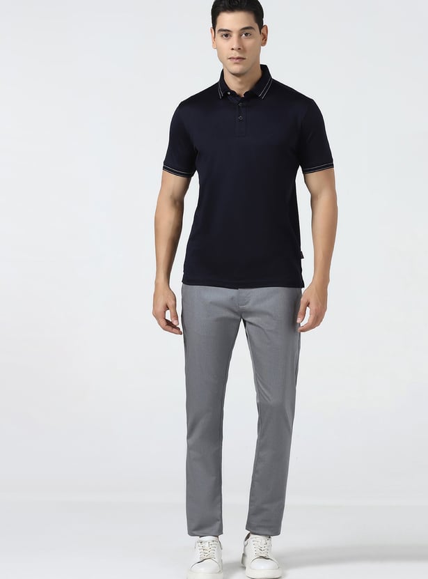 BLACKBERRYS CASUAL Solid Slim Straight Trousers
