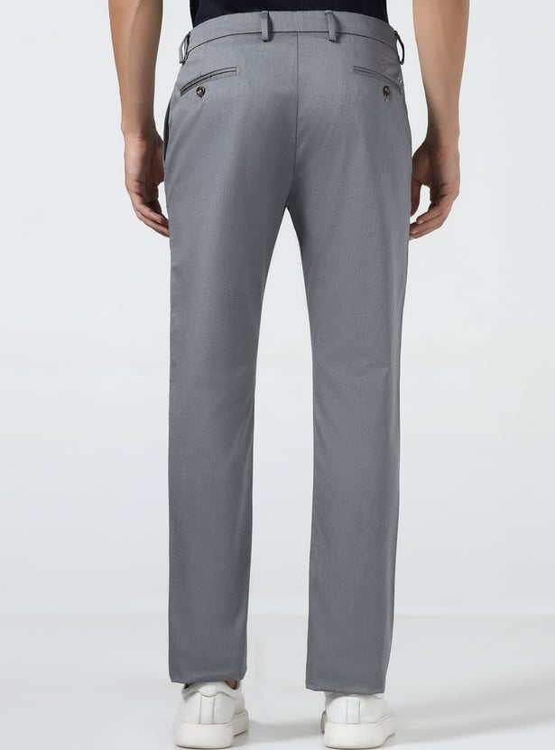 BLACKBERRYS CASUAL Solid Slim Straight Trousers