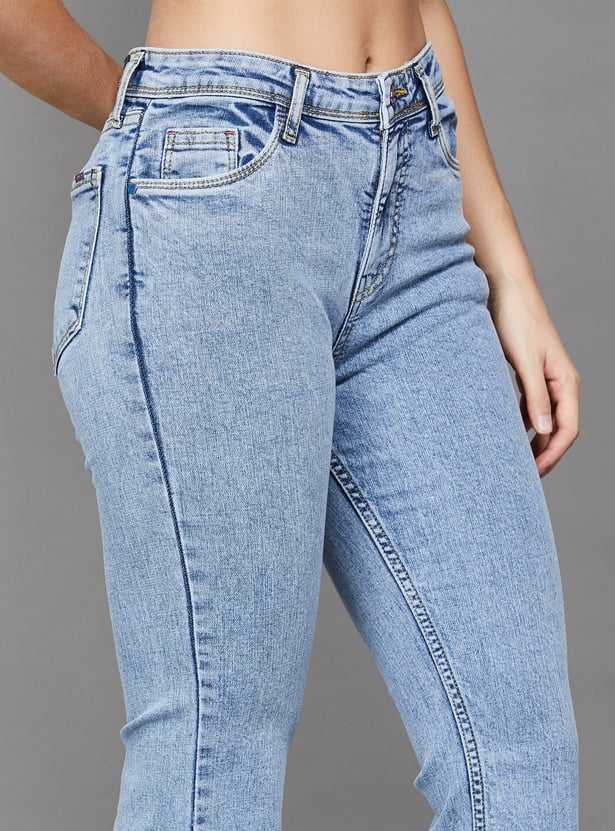 KRAUS Washed Flared Jeans