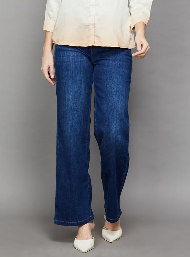 KRAUS Solid Wide Leg Jeans