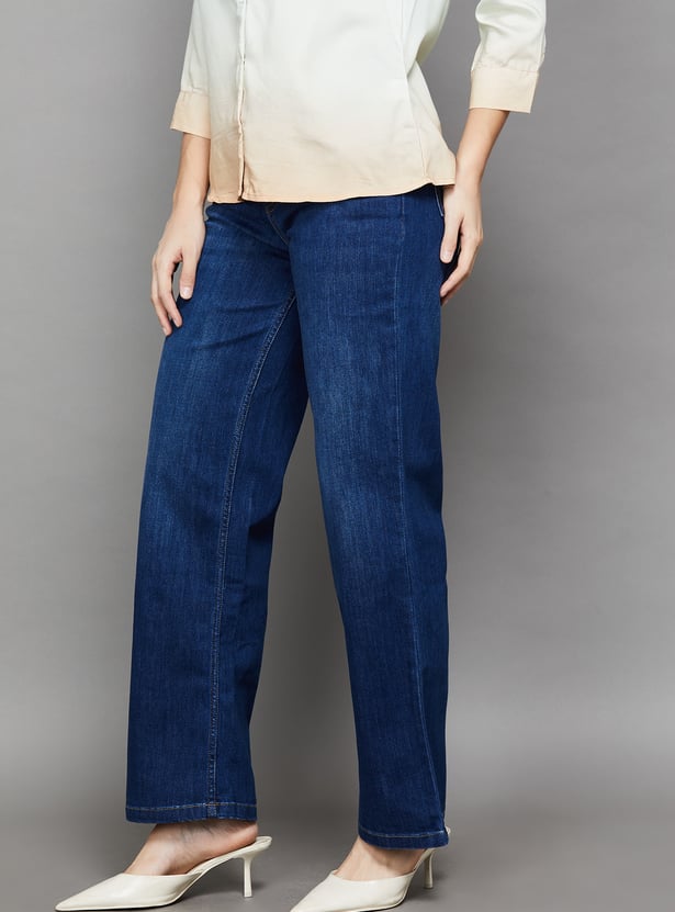 KRAUS Solid Wide Leg Jeans