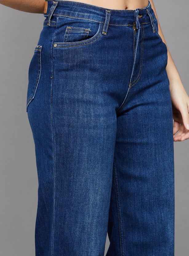 KRAUS Solid Wide Leg Jeans