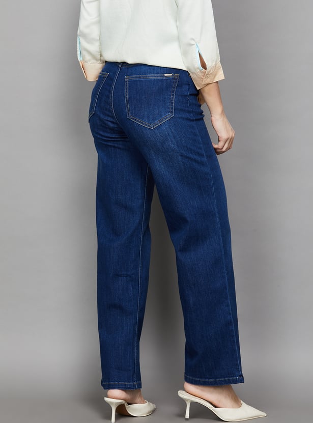 KRAUS Solid Wide Leg Jeans