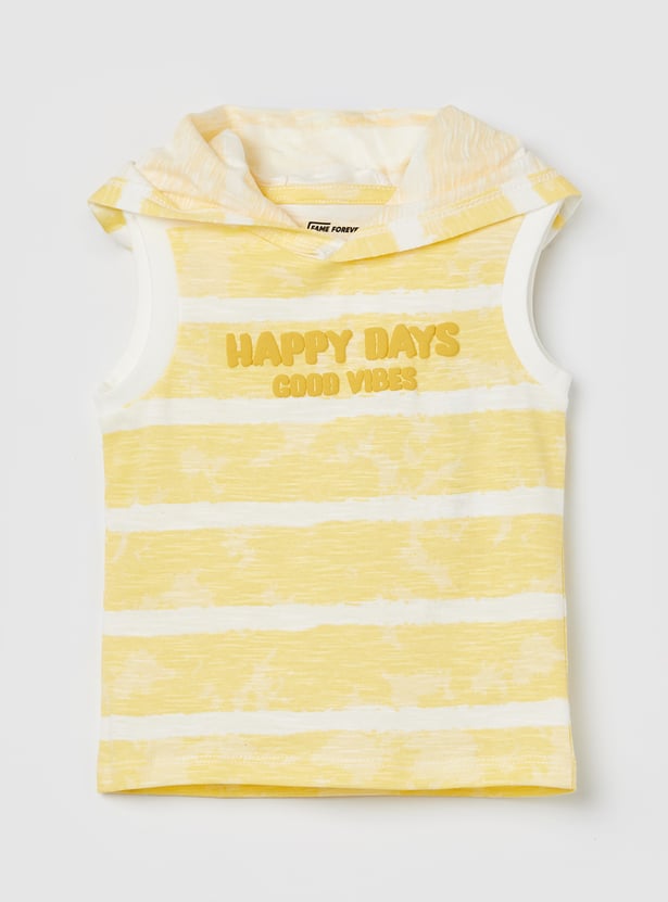 FAME FOREVER Boys Striped Hooded T-shirt