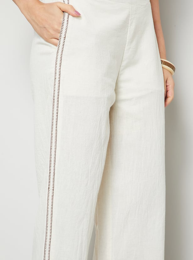 COLOUR ME Embroidered Straight Pants