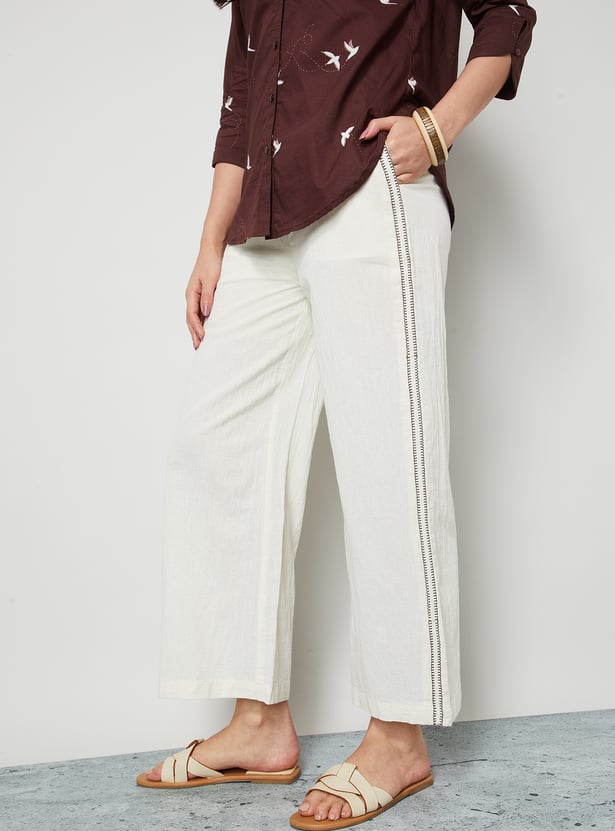 COLOUR ME Embroidered Straight Pants