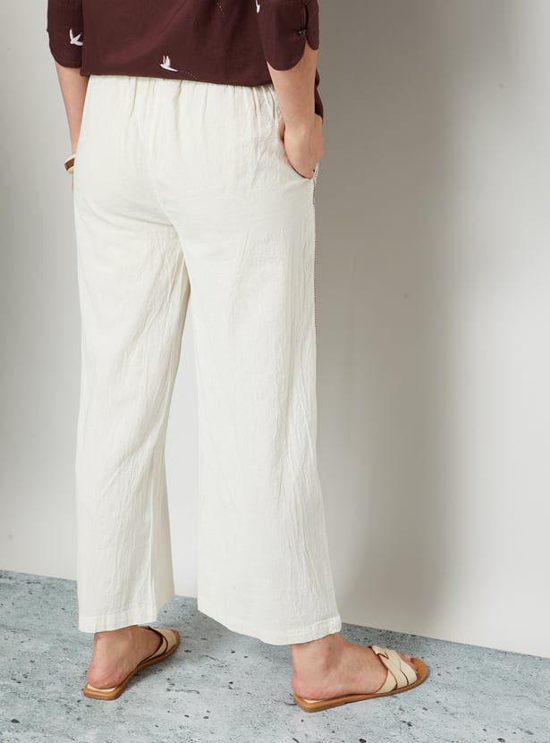 COLOUR ME Embroidered Straight Pants