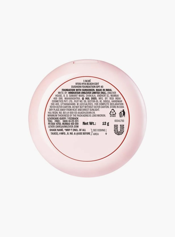 LAKME 9to5 Hya Matte Beach Edit Foundation - Cool Ivory - 12g