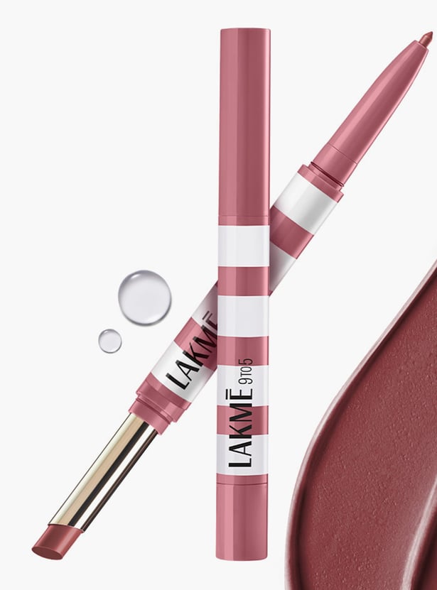 LAKME 9to5 Hya Matte Beach Edit 2in1 Lipstick + Liner - Mocha Tide