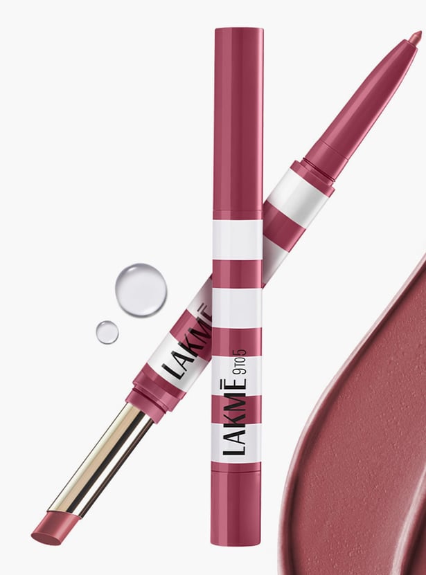LAKME 9to5 Hya Matte Beach Edit 2in1 Lipstick + Liner - Off Duty Nude