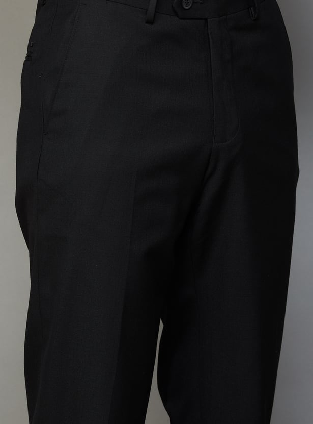 VAN HEUSEN Solid Regular Fit Formal Trousers