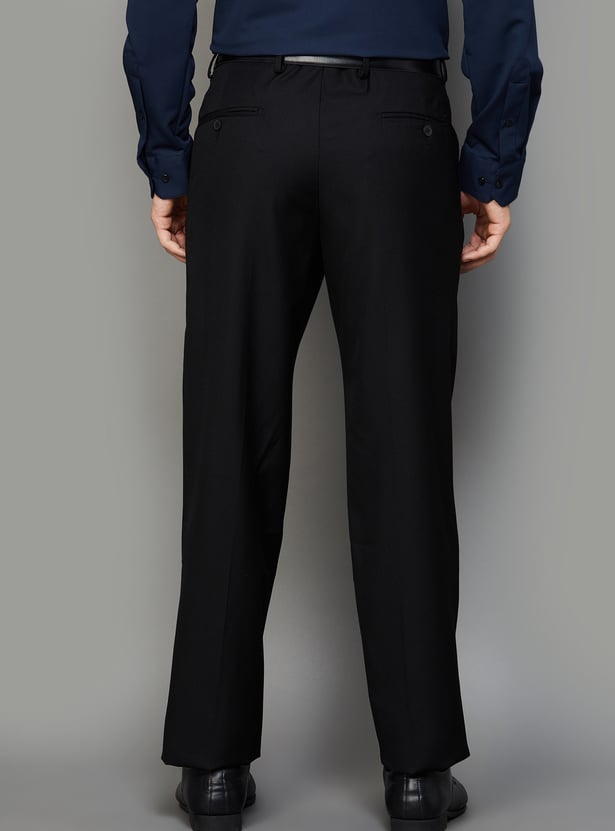VAN HEUSEN Solid Regular Fit Formal Trousers