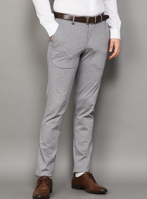 VAN HEUSEN Solid Super Slim Formal Trousers