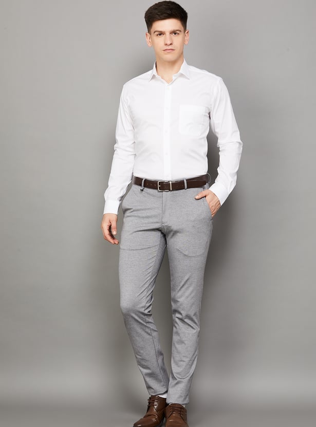 VAN HEUSEN Solid Super Slim Formal Trousers