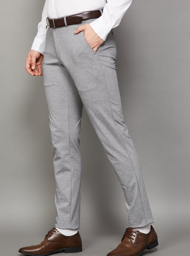VAN HEUSEN Solid Super Slim Formal Trousers