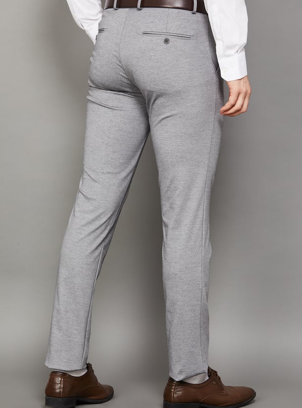 VAN HEUSEN Solid Super Slim Formal Trousers